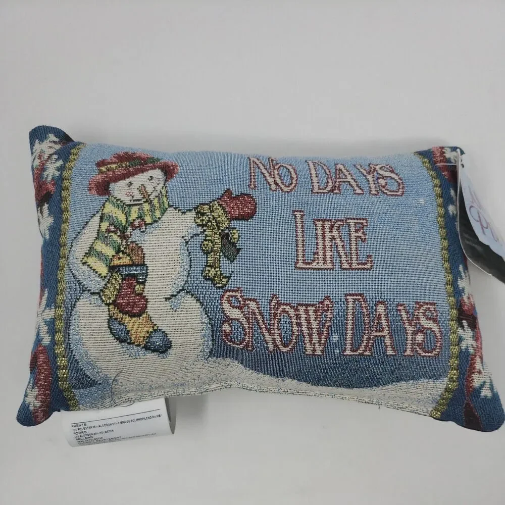 Jacquard Woven Snowman Pillow with Tags *NO MUSIC SEE DESCRIPTION* Made in USA